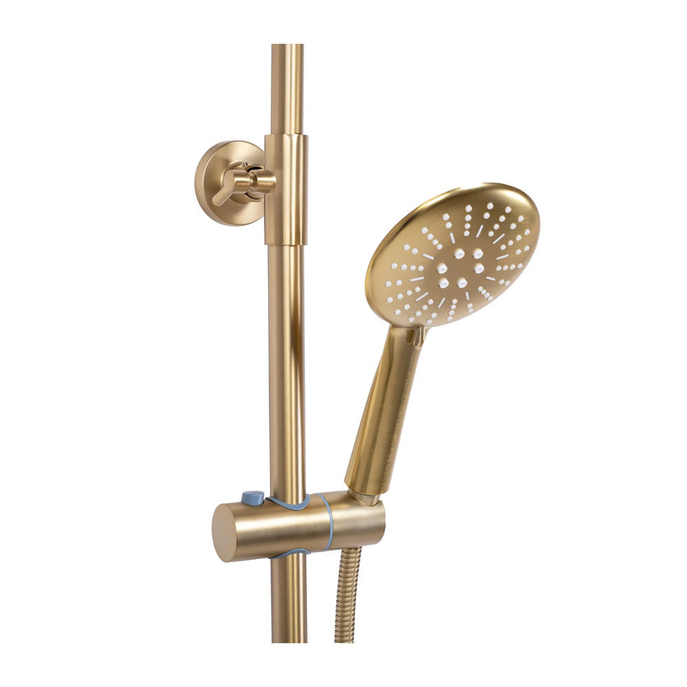 Rea Lungo Thermostatic Shower Column in Brushed Gold