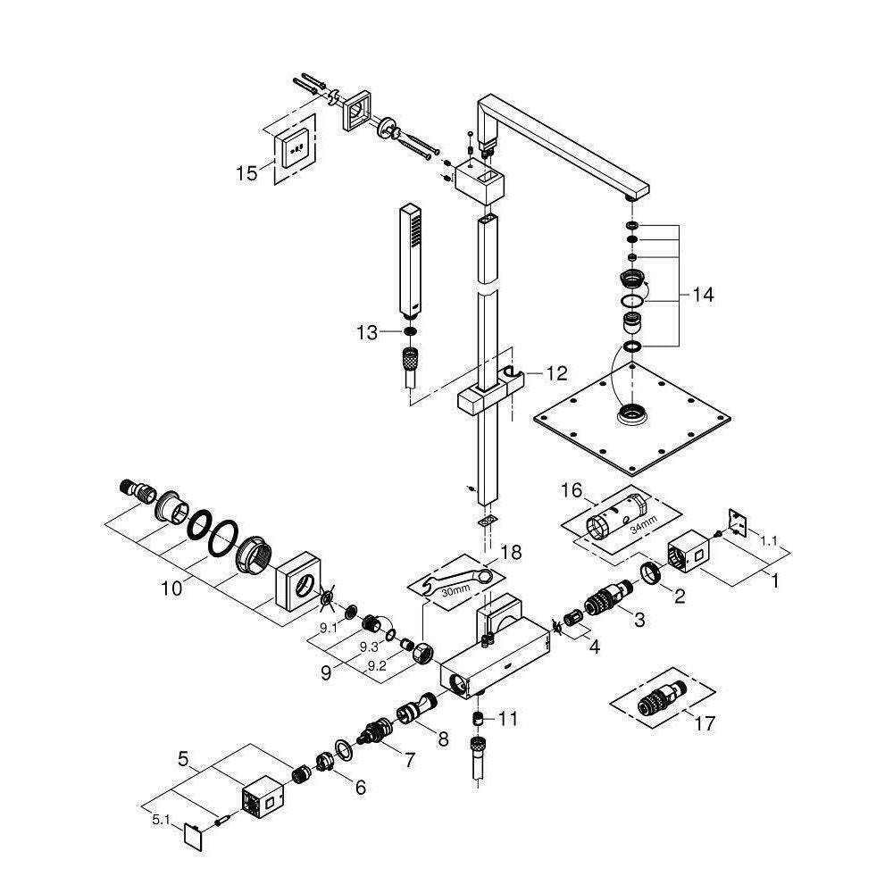 Grohe Euphoria Cube XXL 230 Thermostatic Shower Column