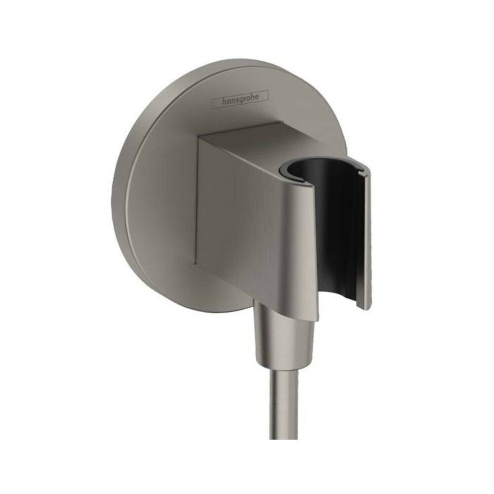 Connector elbow shower brushed anthracite Hansgrohe FixFit with round hook