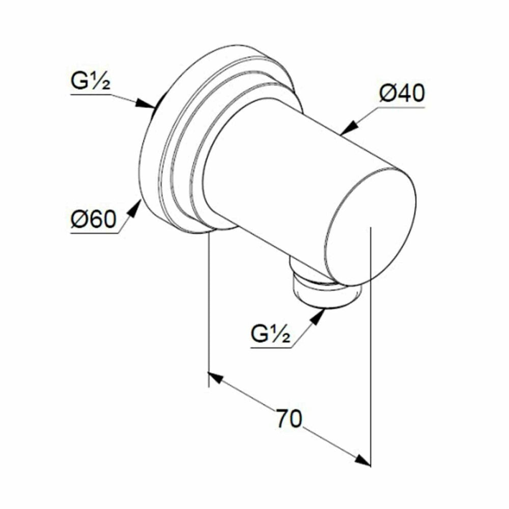 Kludi Nova Fonte Puristic Hose Connection Chrome