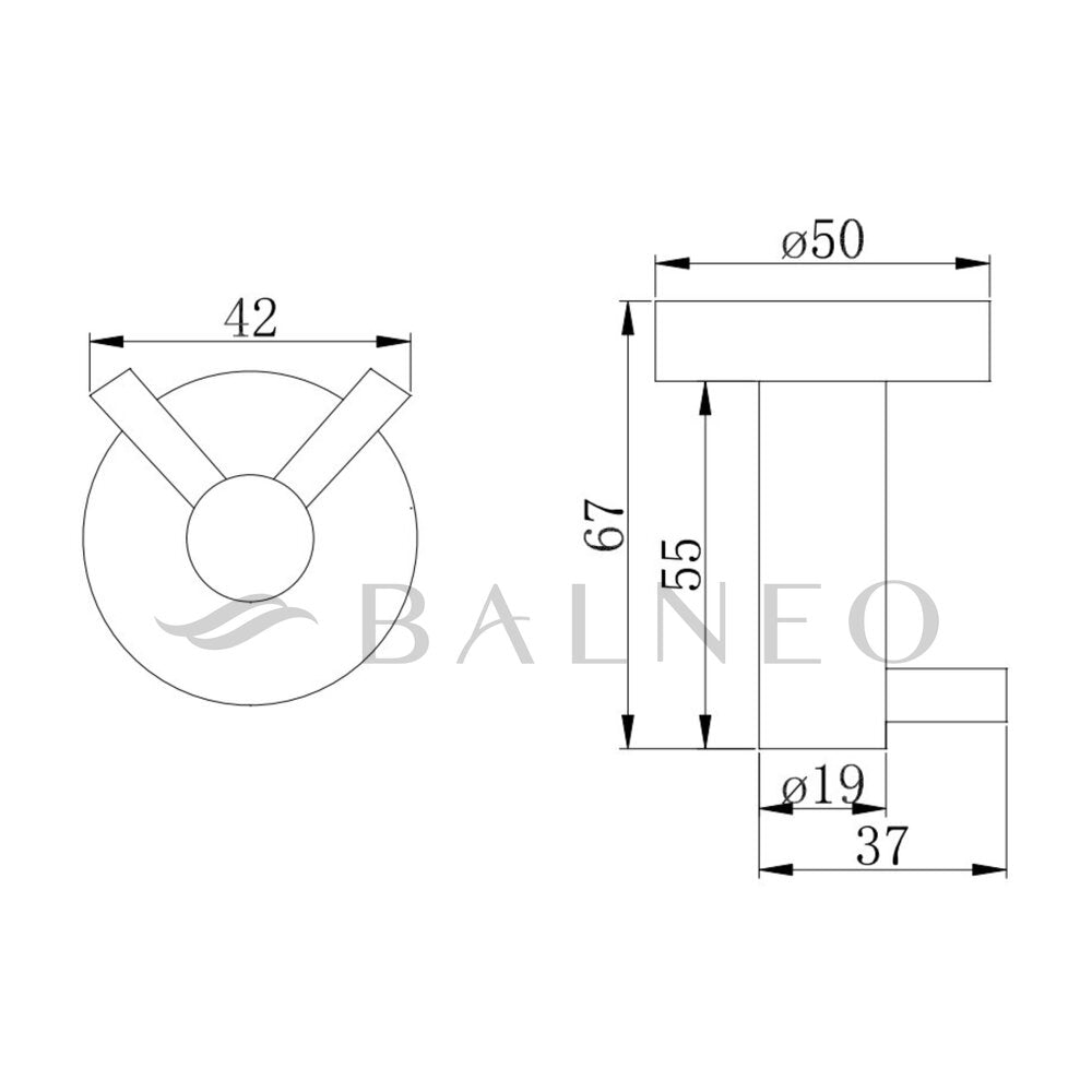 Двоен закачалка Balneo Qube Gun Metal мат