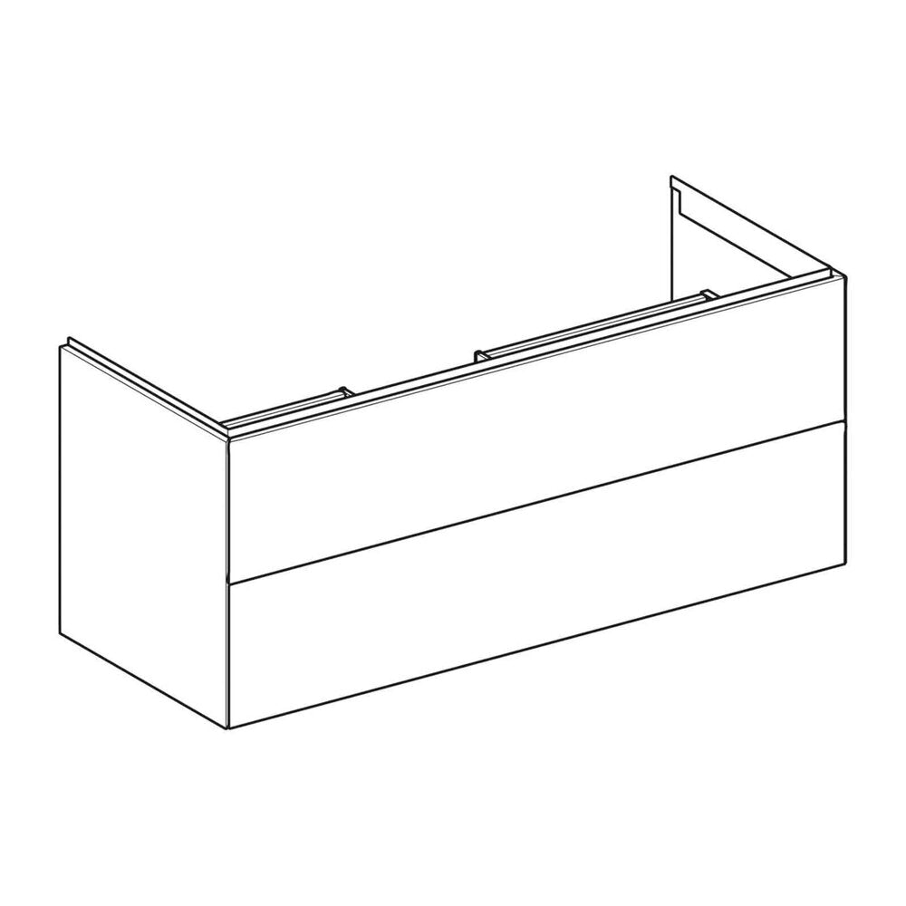 Geberit One Wall-Mounted Base Cabinet Glossy White 120 cm with 2 Drawers