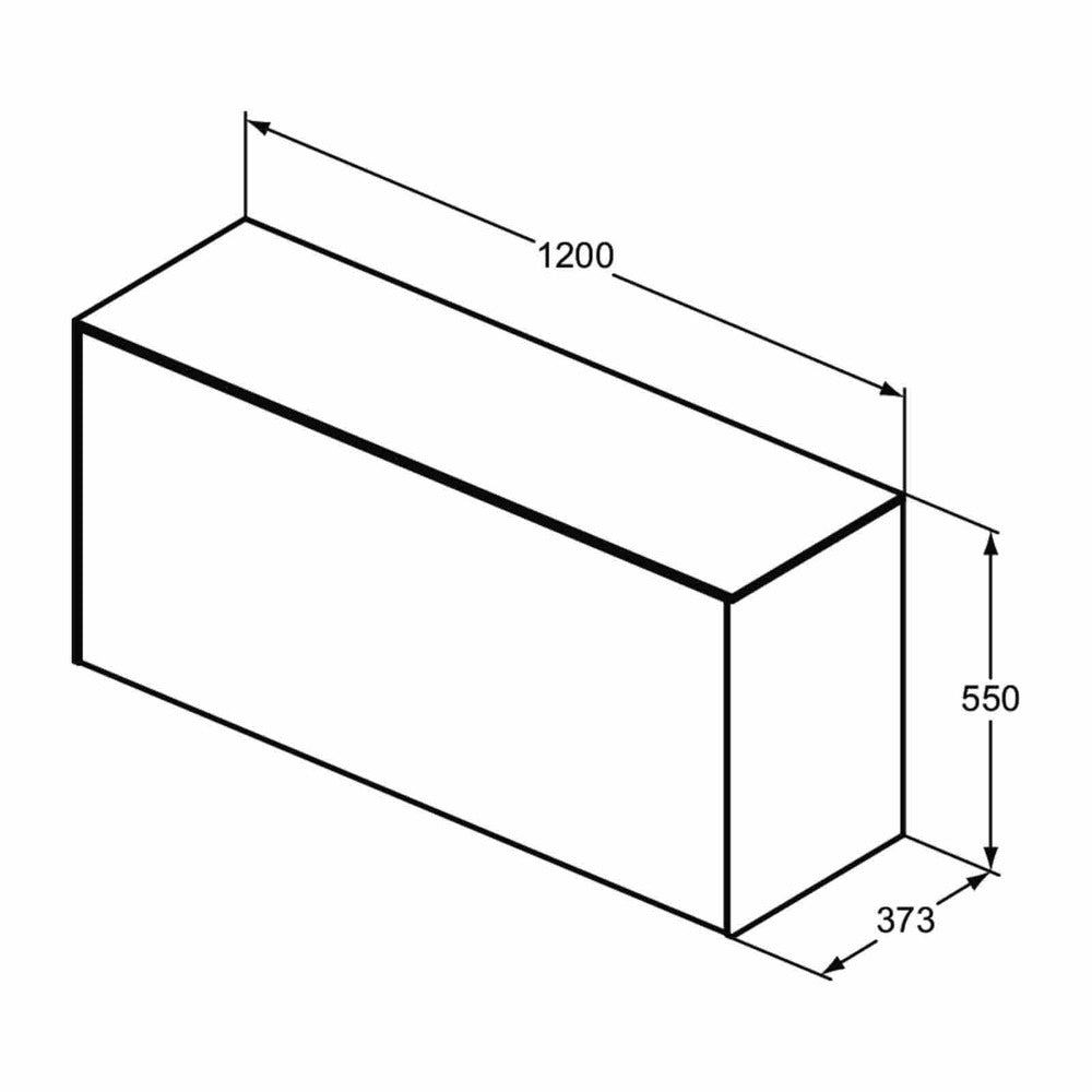 Wall-mounted base cabinet Ideal Standard Atelier Conca 1 drawer with countertop 120 cm matte anthracite