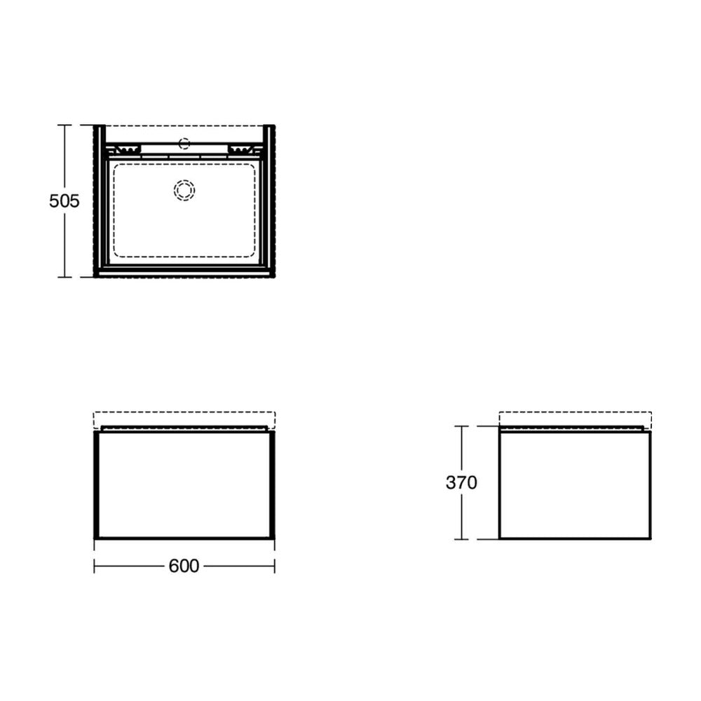Долна висяща секция Ideal Standard Atelier Conca 1 чекмеже, тъмен дъб, 60 см
