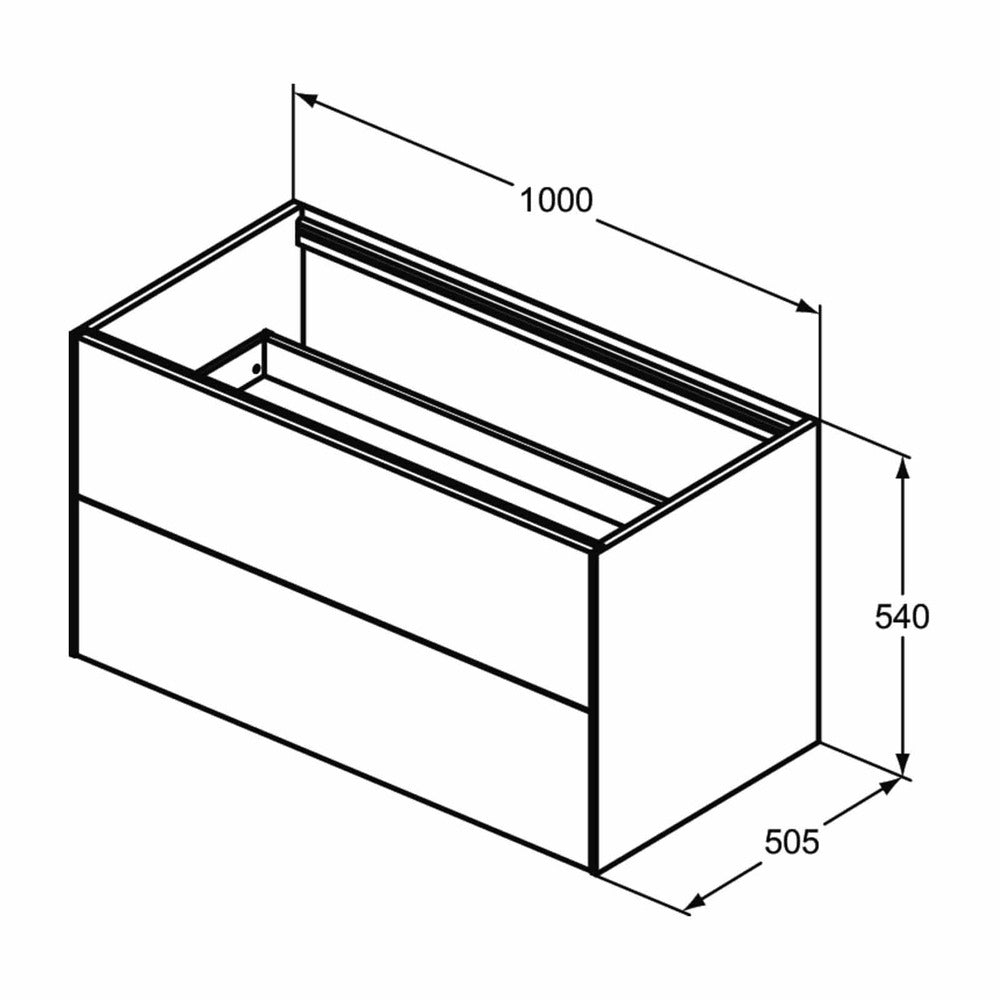 Долен шкаф Ideal Standard Atelier Conca, финиш тъмен дъб, 2 чекмеджета, 100 см