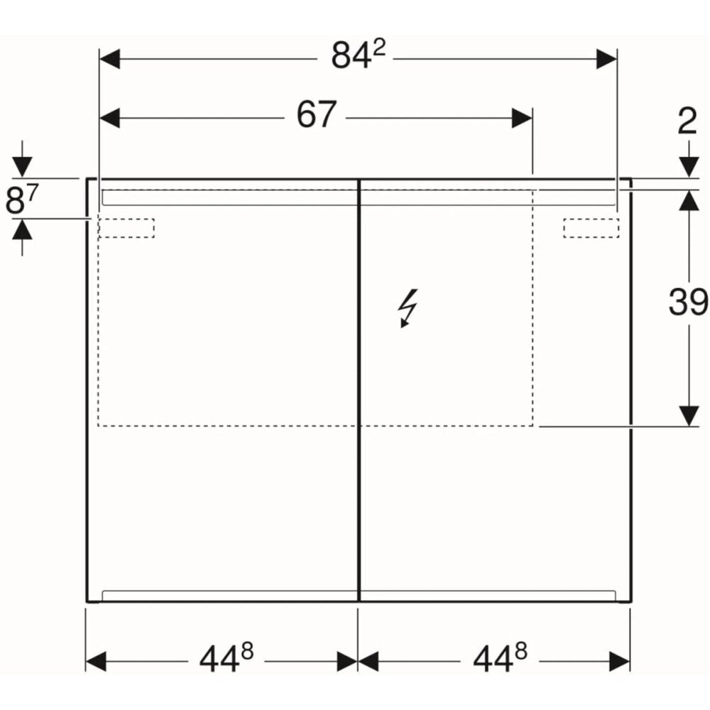 Дървен шкаф с огледало Geberit Option, 90 см