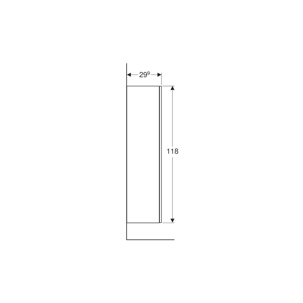 Висок окачен шкаф Geberit Smyle Square бял 1 врата 36 см