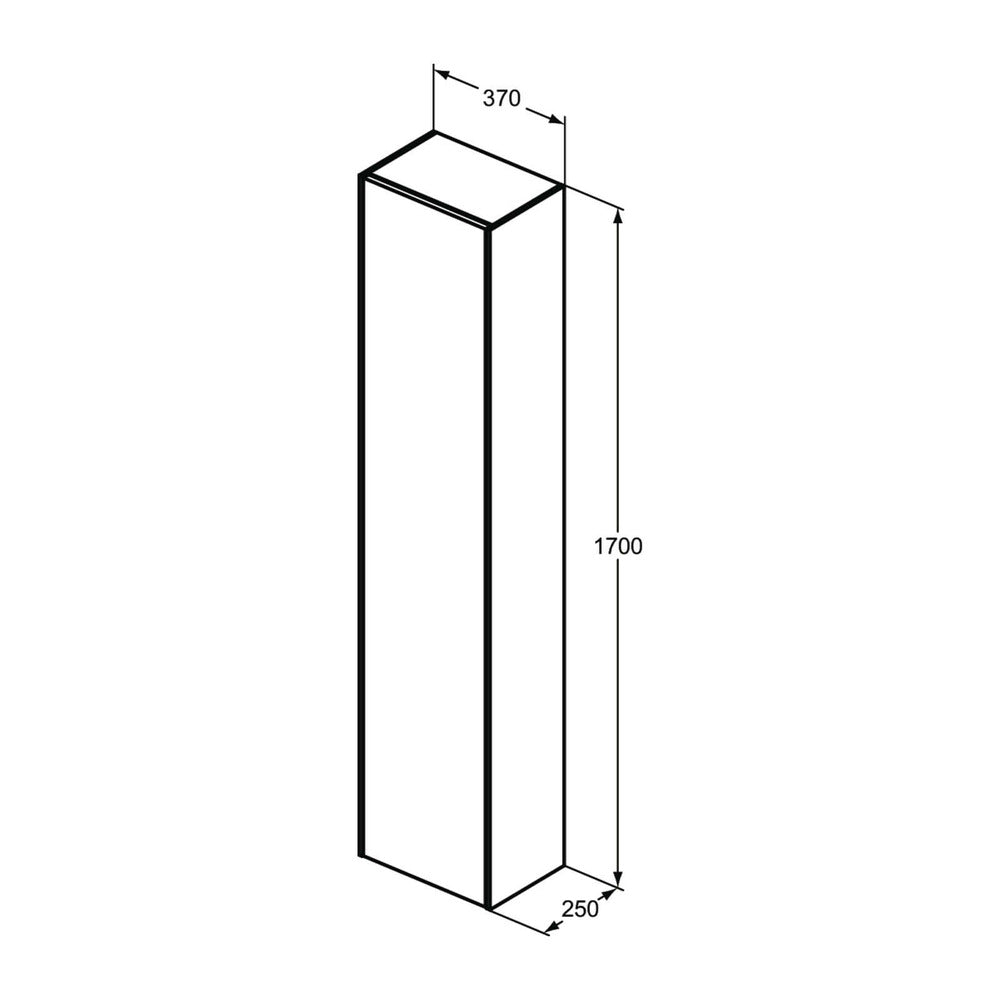 Висок стенен шкаф Ideal Standard Atelier Conca, фин. дъб светъл, 1 врата, 37 см