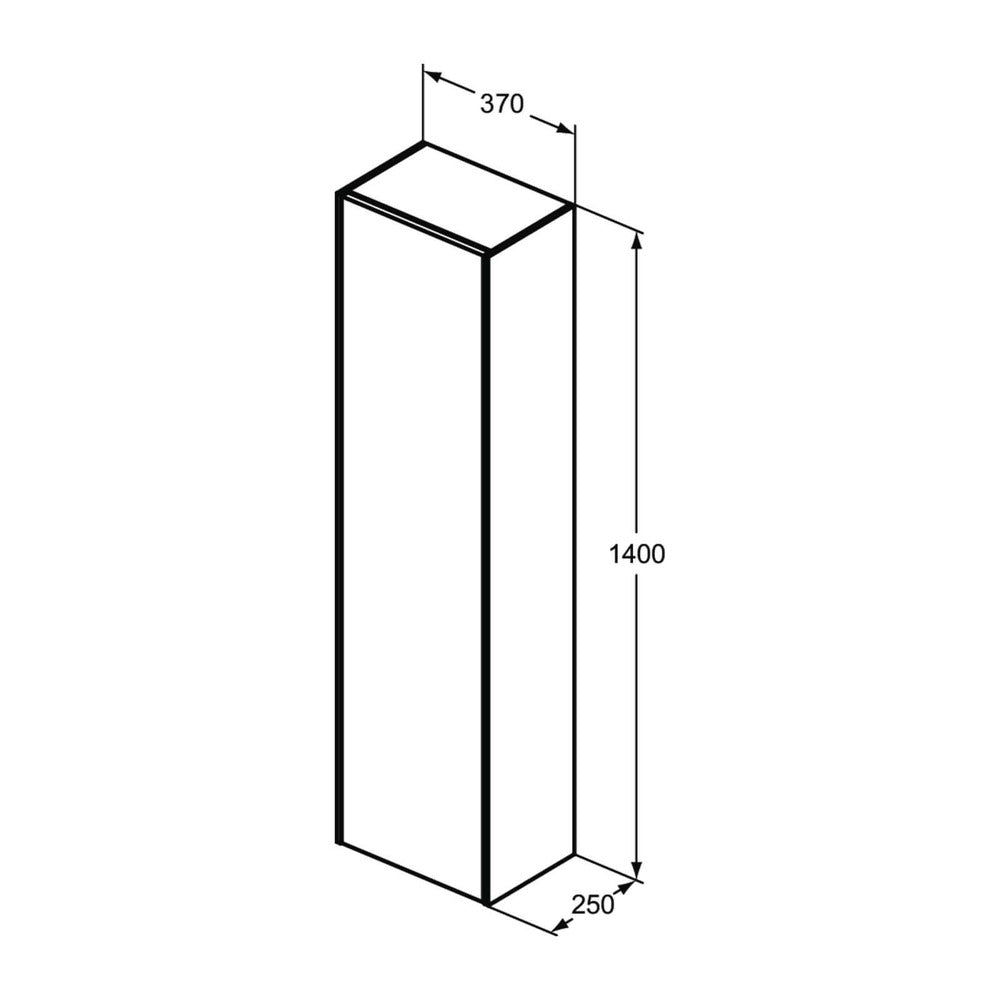 Ideal Standard Atelier Conca Wall-Mounted Tall Cabinet Light Oak Finish 37 cm 1 Door