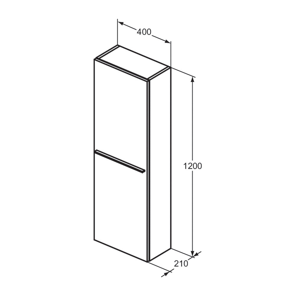 Висок висящ шкаф Ideal Standard i.life S сив 40 см 1 врата