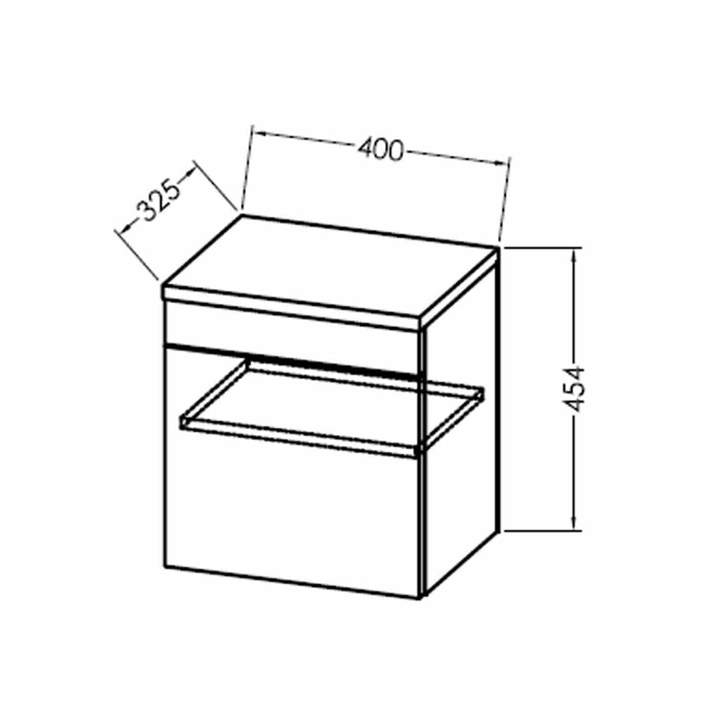 KolpaSan Naomi Slim Wall-Mounted Medium Cabinet White 1 Drawer 40 cm