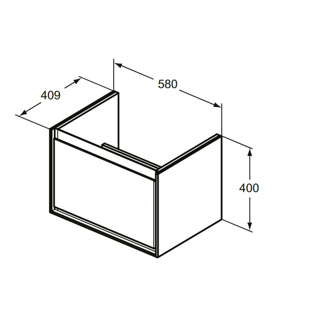 Ideal Standard Connect Air Cube Wall-Mounted Cabinet for Washbasin White 58.5 cm E0844B2
