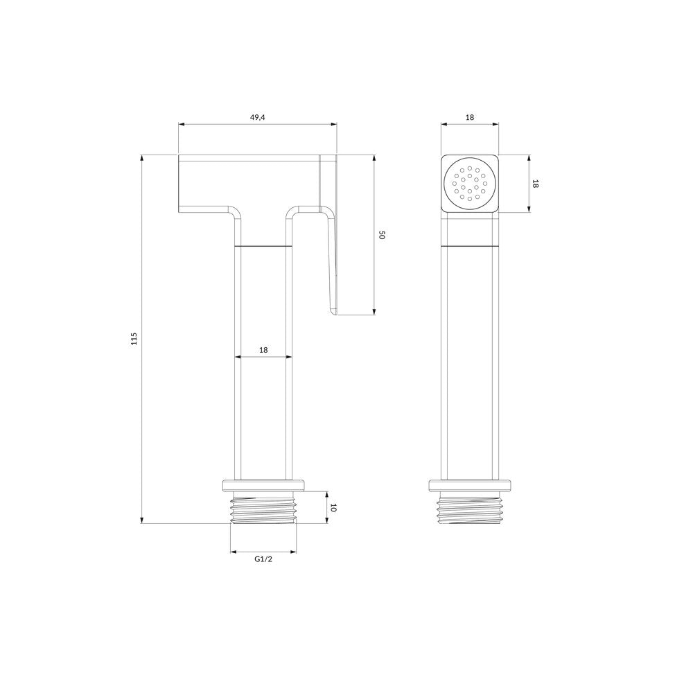 Omnires Bidetta Black Bidet Shower