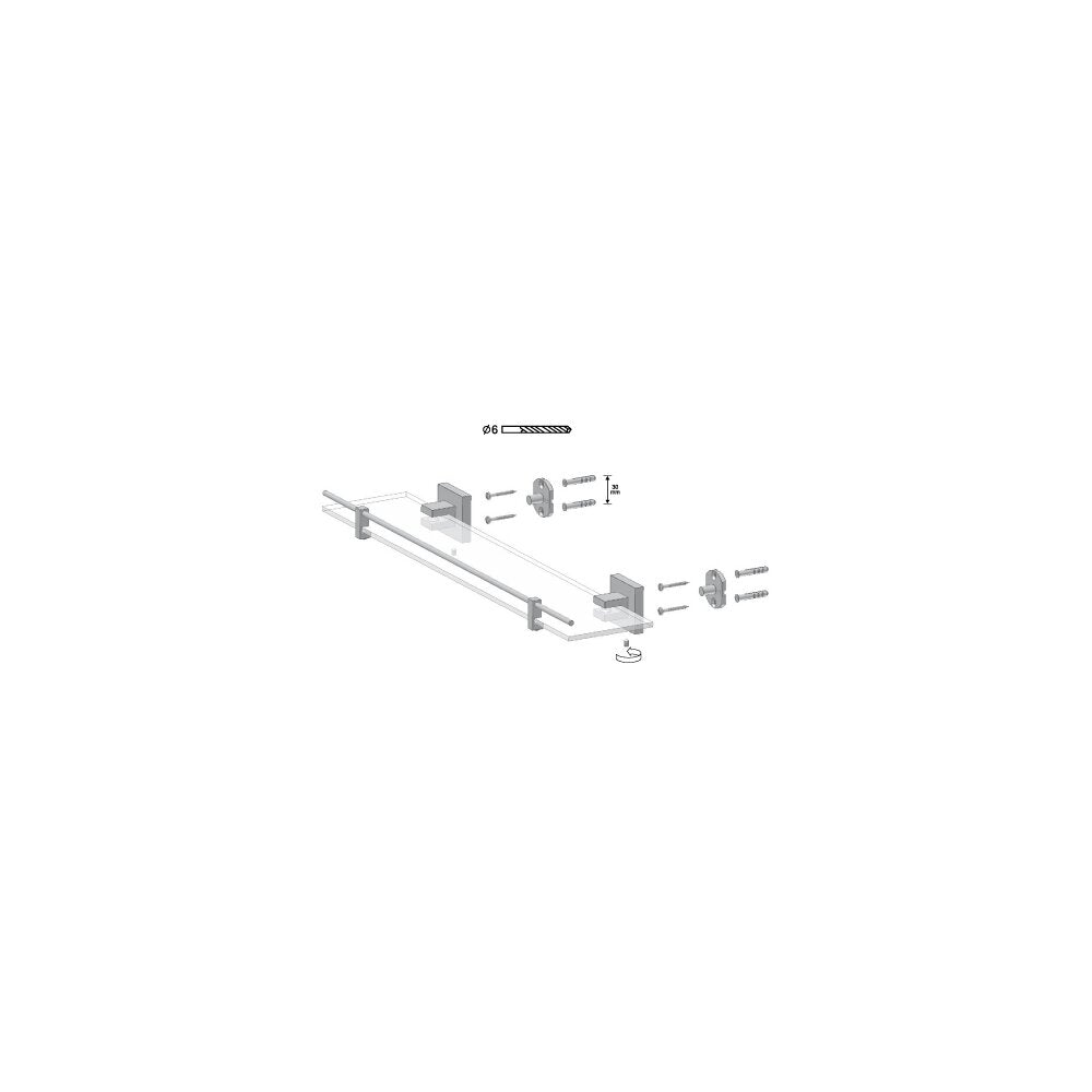 Bisk Arktic Satin Shelf 50 cm