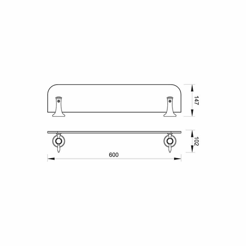Ferro Retro Chrome Glass Shelf