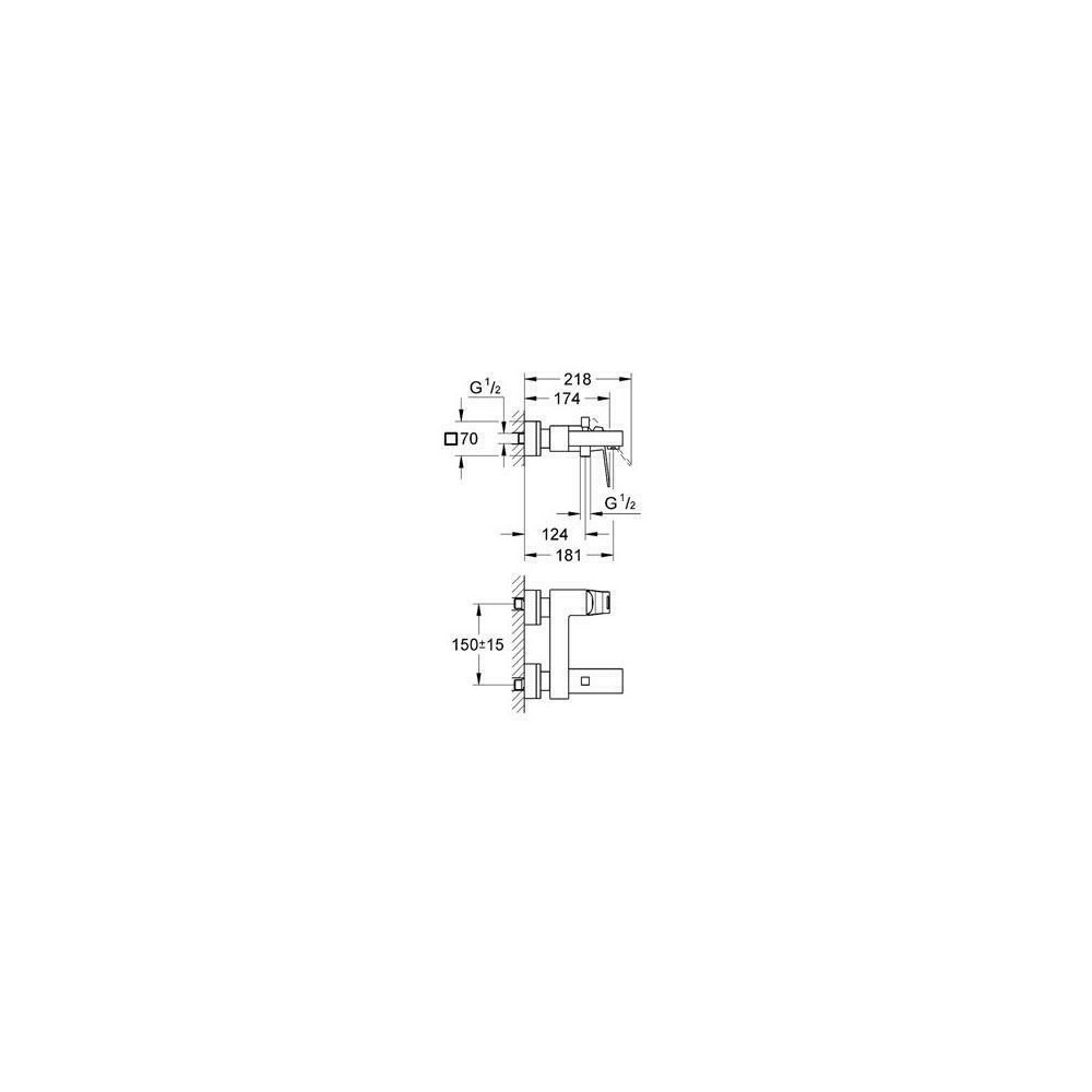 Grohe Eurocube Bath-Shower Mixer Chrome