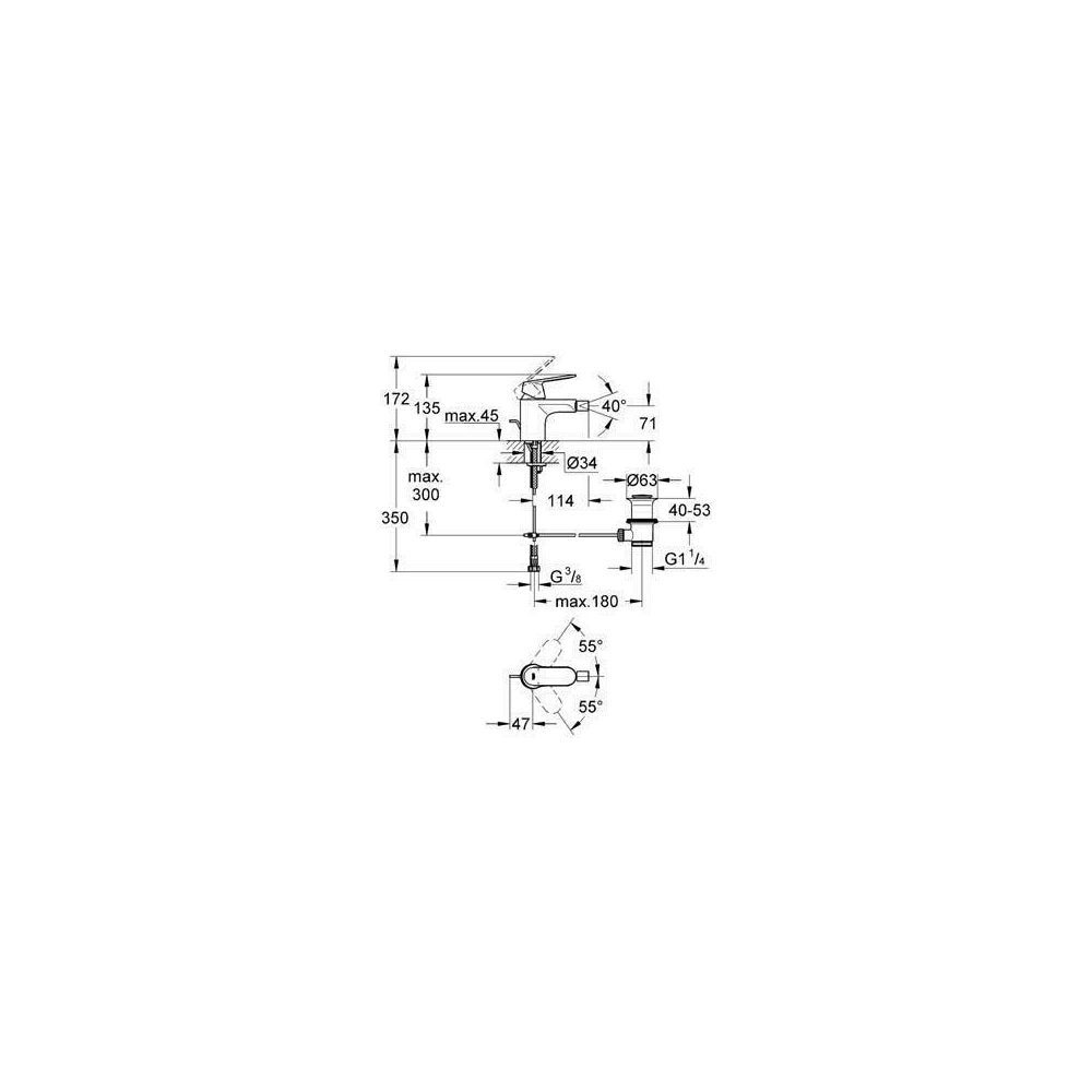 Батерия биде Grohe Eurosmart Cosmopolitan хром гланц
