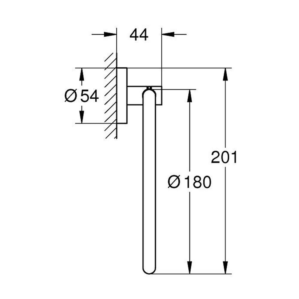 Inел за хавлия Grohe Essentials хромирана Supersteel