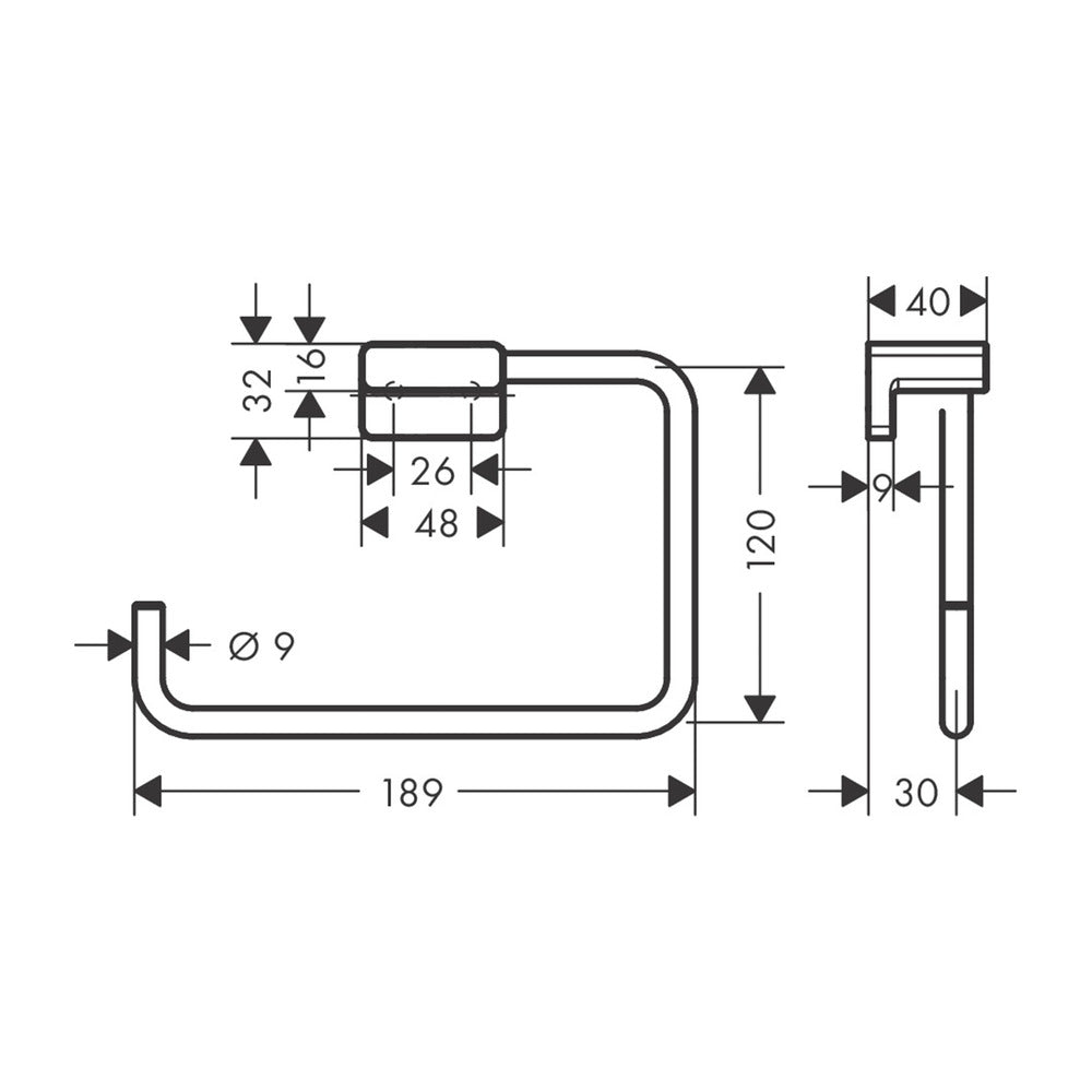 Hansgrohe AddStoris Towel Ring Matte Black