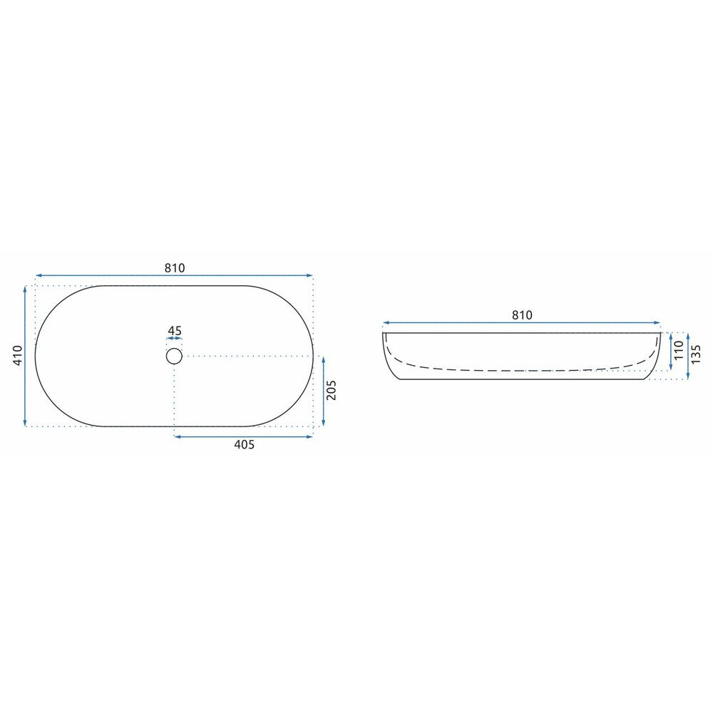 White Countertop Sink Rea Cleo Biala 81 cm