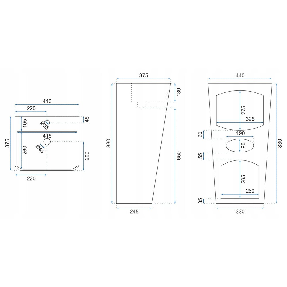 Rea Aris Freestanding Washbasin