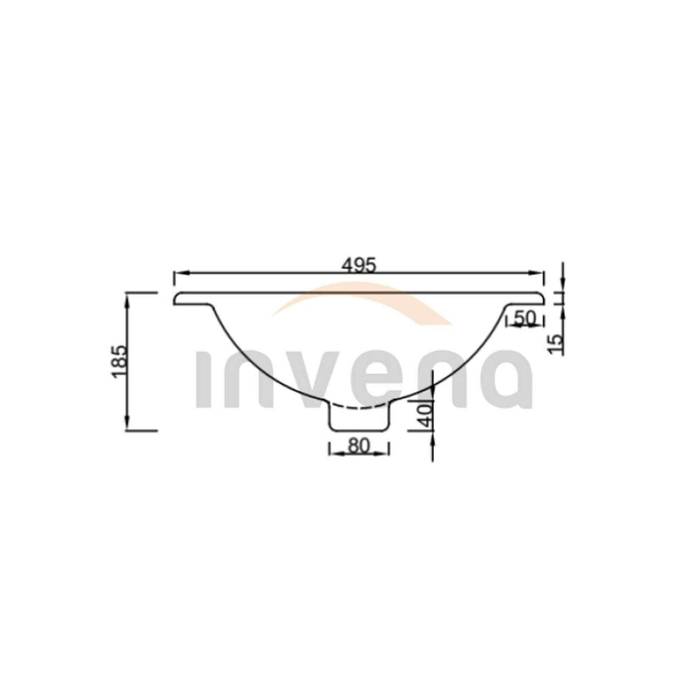 Invena Ajtra 50 cm Undermount Sink White