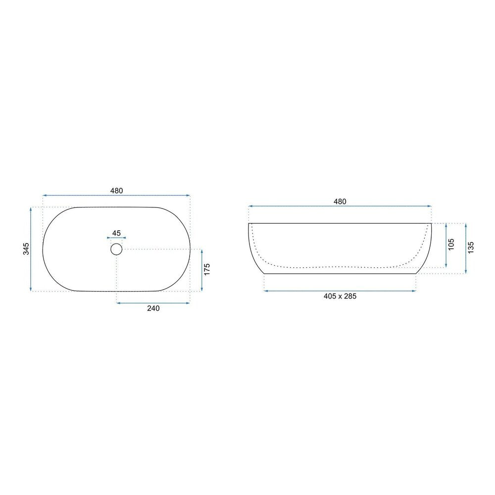 Countertop Sink Terrazzo Rune Magni 45.5 cm