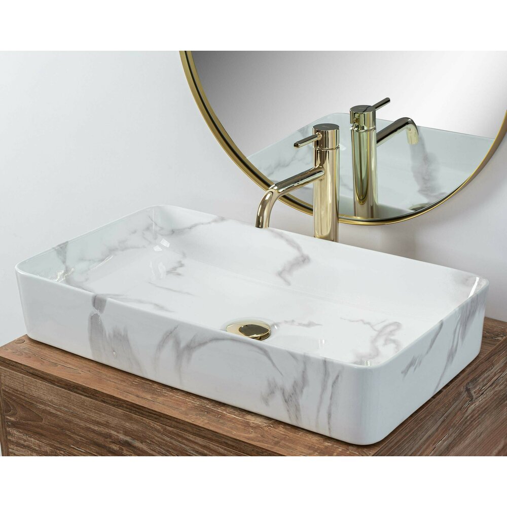 Rea Denis 61 cm Glossy White Countertop Sink