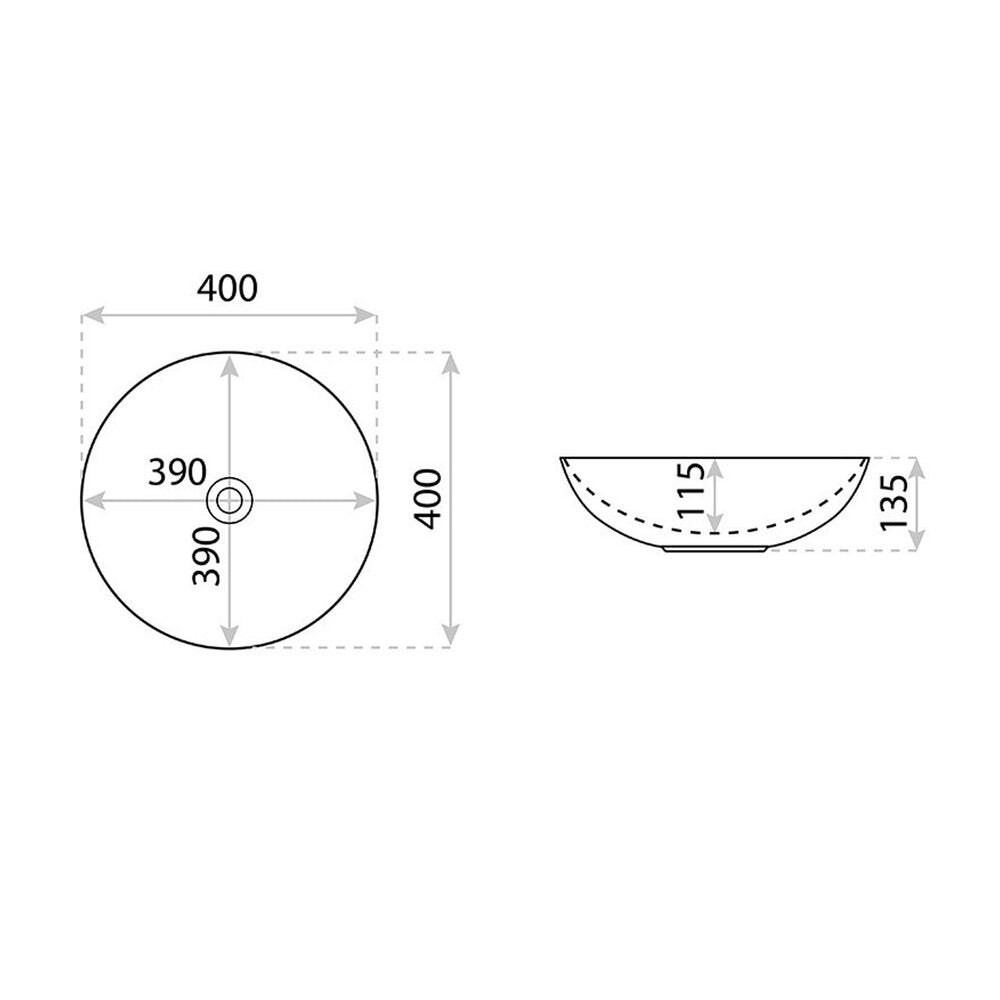 Мивка за плот Rune Estrid Kolor кръгла 40 cm бяло-сиво