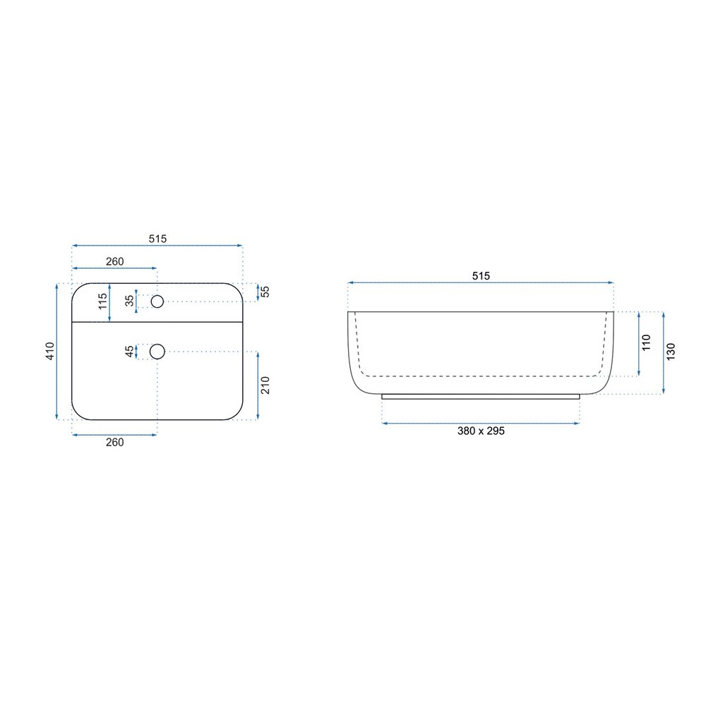 Rea Martina 51.5 cm Countertop Sink