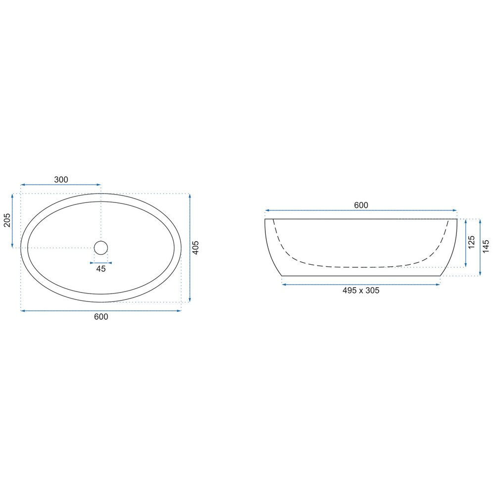 Rea Melania 60 cm Countertop Sink