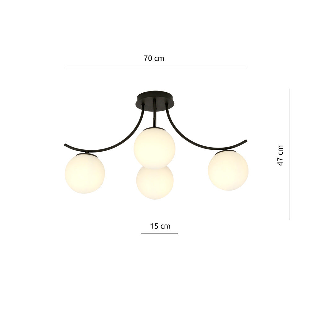 Emibig Boston 4 Chandelier Black/White