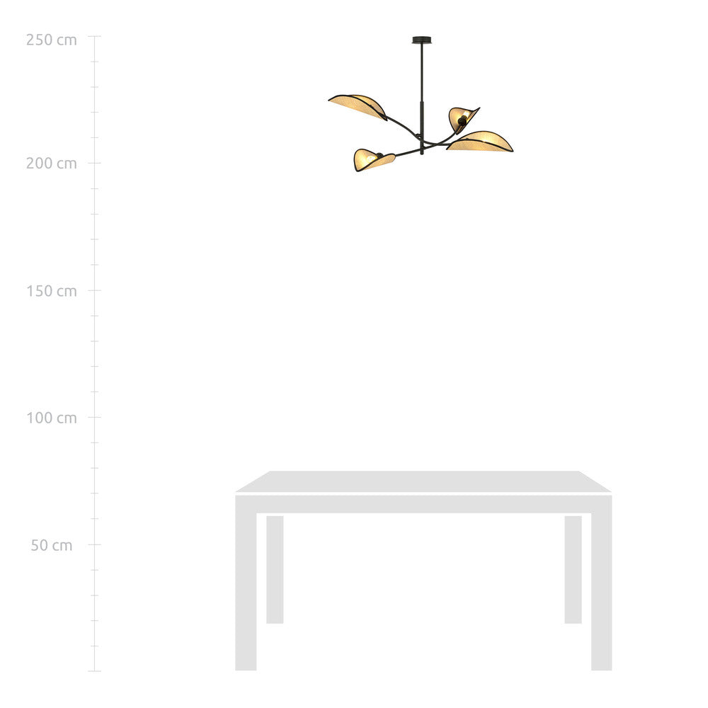 Emibig Lotus 4 Chandelier Black/Rattan
