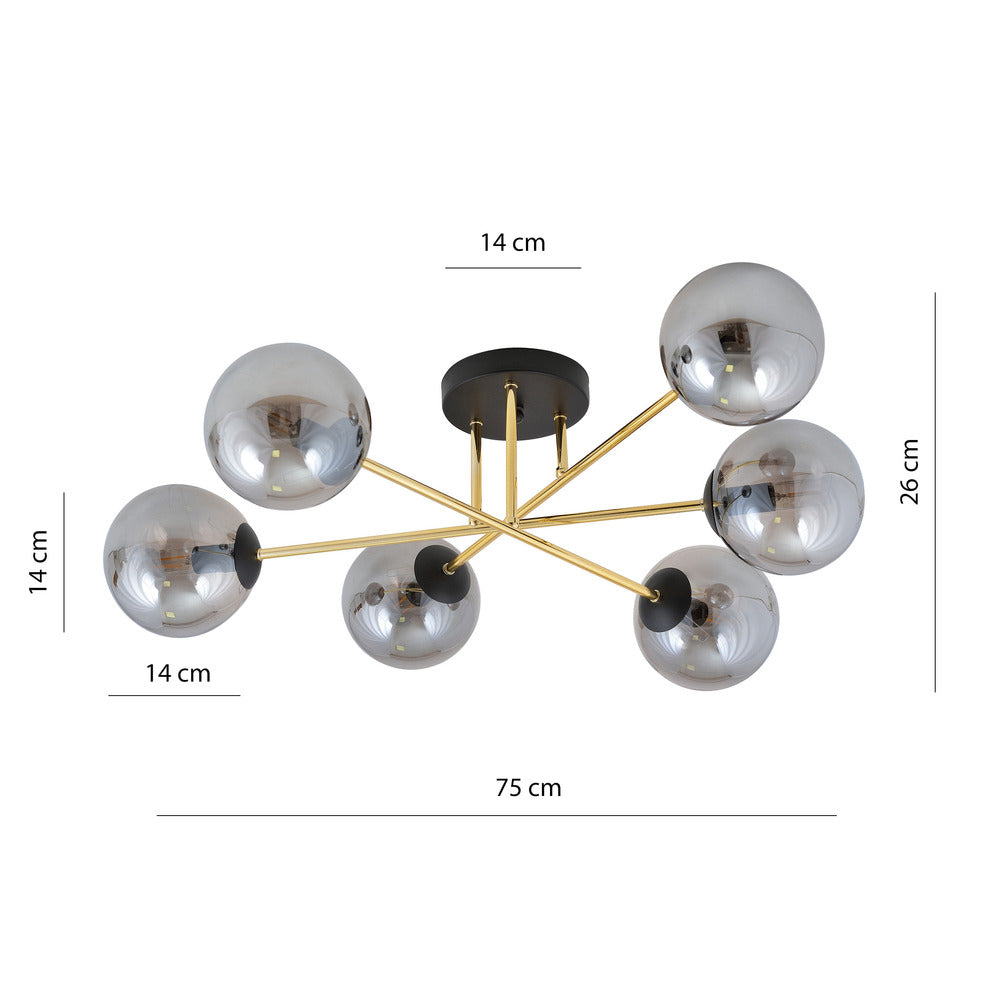 Emibig Magnum 6 Black/Graphite Chandelier