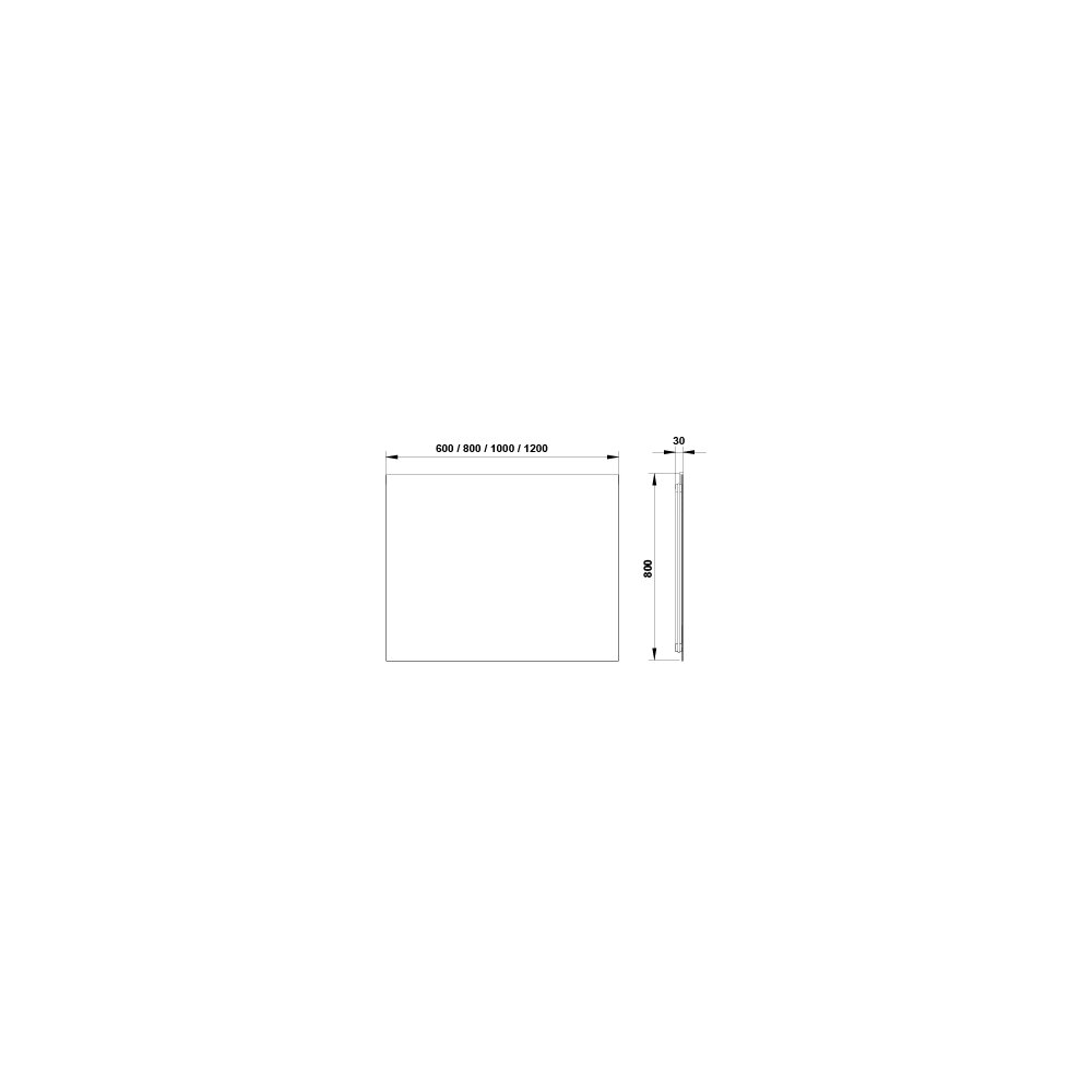 Огледало с LED осветление Gala Kuadrant 100x80 см черно