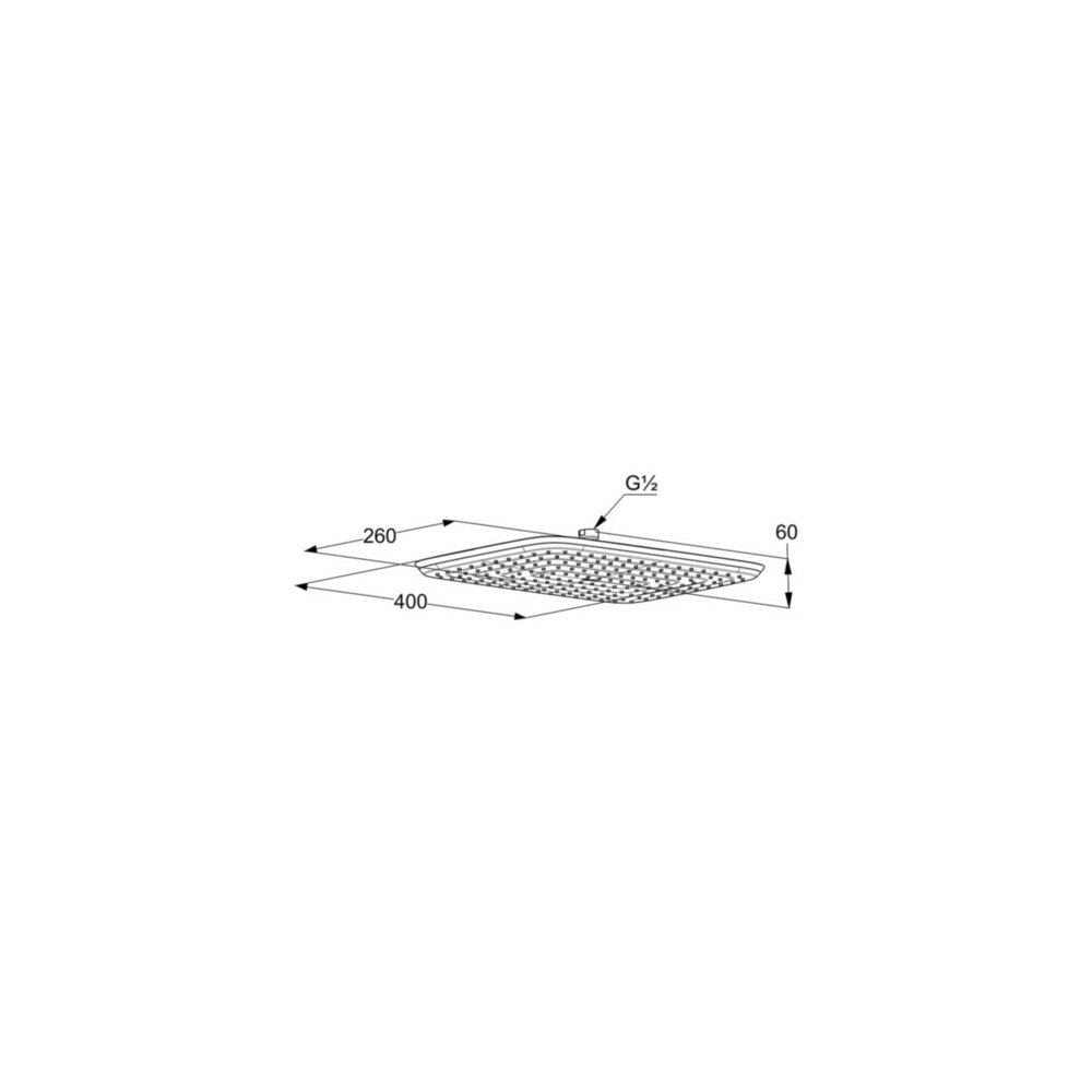 Kludi Freshline Rectangular Shower Head 400x260 mm Chrome/White