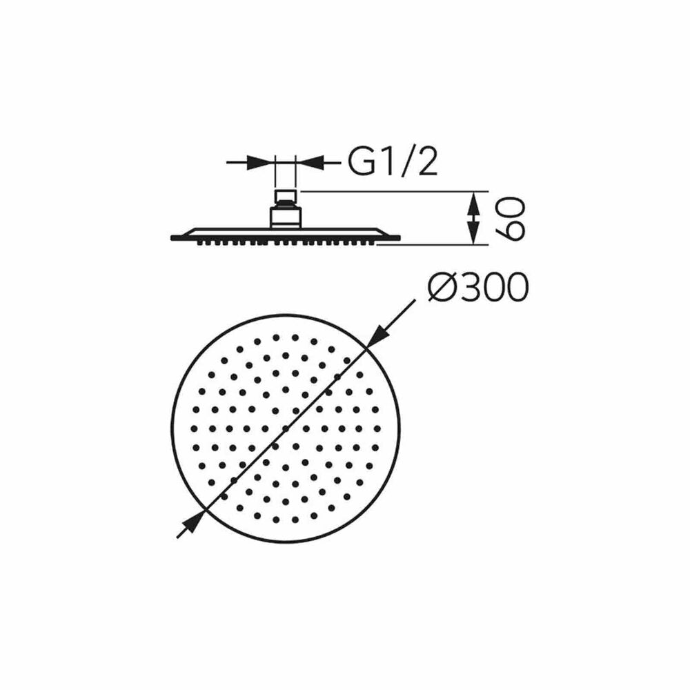 Ferro Slim 300 mm Shower Head Chrome