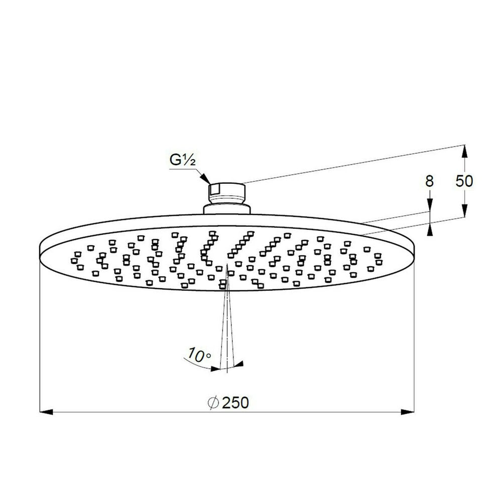 Kludi A-QA Round Shower Head 250 mm Matte Black
