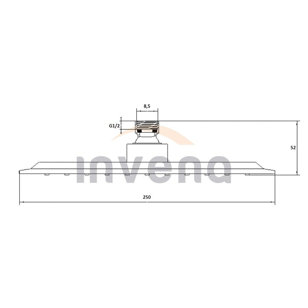 Square Shower Head Eco Vista 250x250 mm Glossy Chrome