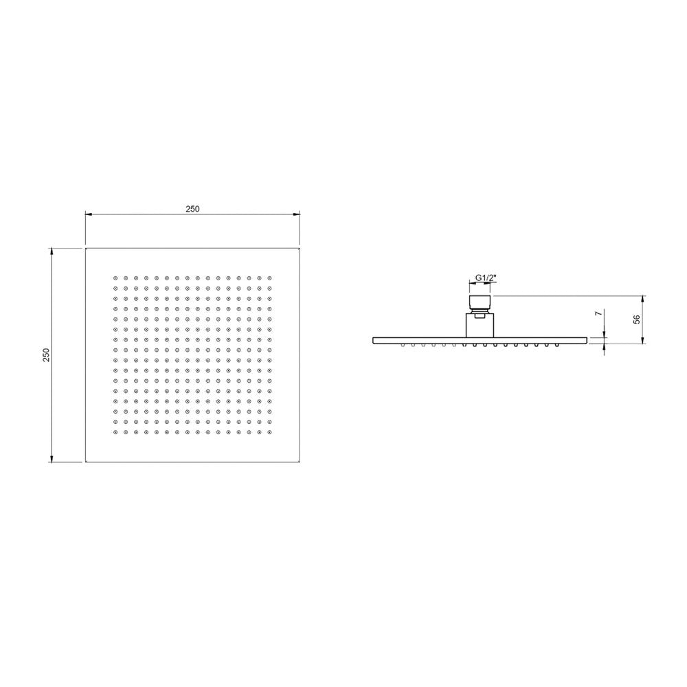 Квадратен душ глава Villeroy&Boch Universal 25x25 cm хром гланц 1 функция