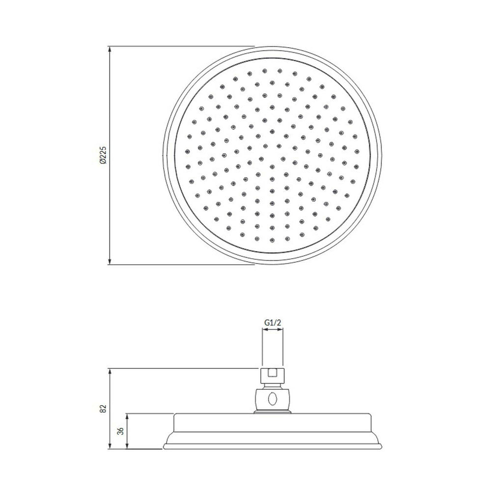 Omnires Armance Round Brushed Copper Shower Head
