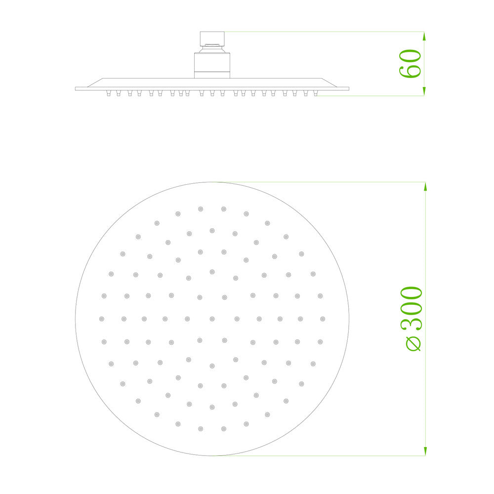 FDesign Inula Round Shower Head 300 mm Glossy Chrome 1 Function