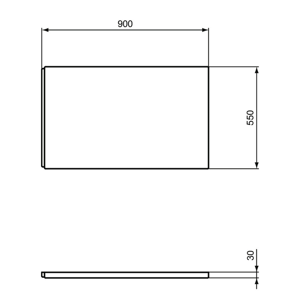 Ideal Standard i.life Curved Side Panel 90 cm Glossy White