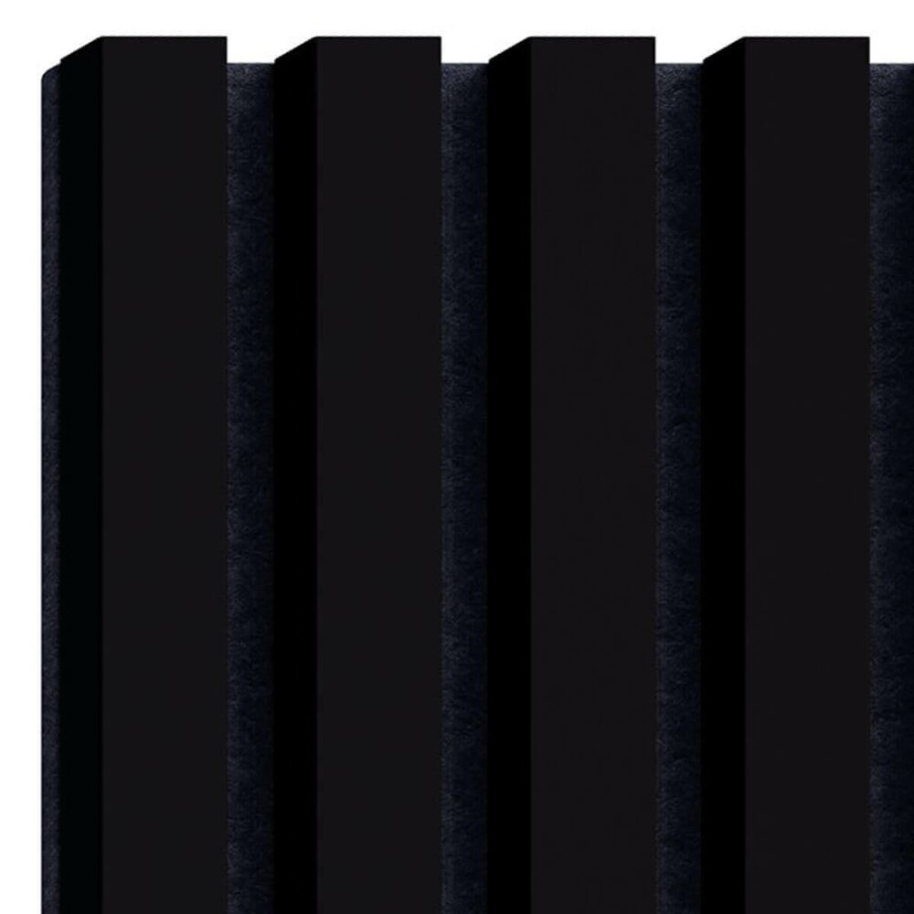 Decorative/Acoustic Slat Panel Lameo Mini MDF Matte Black Finish 30x275 cm