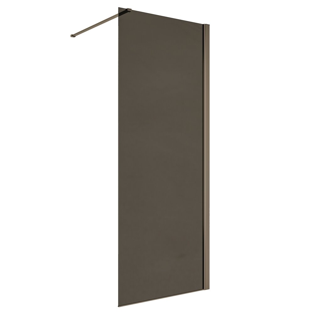 Walk-In Shower Screen Inter Ceramic Matte Grey Profile - Smoky Glass 80x200 cm