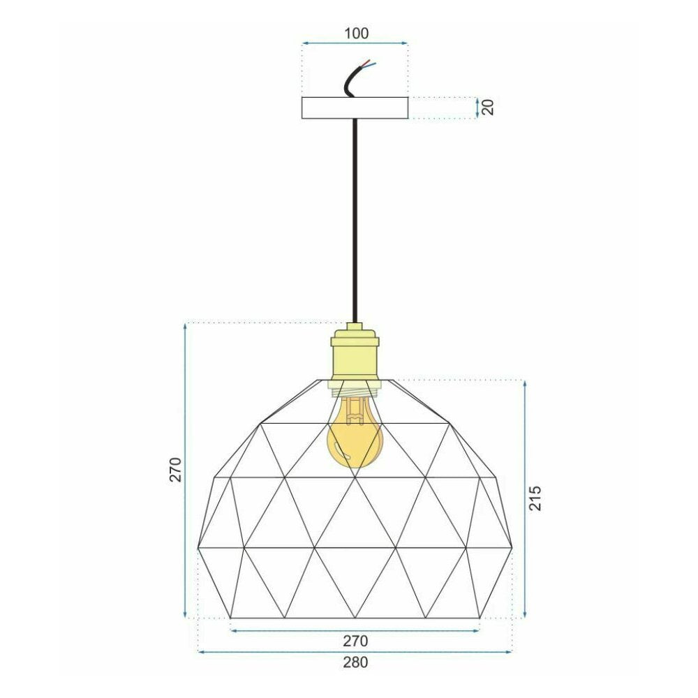 White Geometric Pendant Rea Loft APP249-1CP