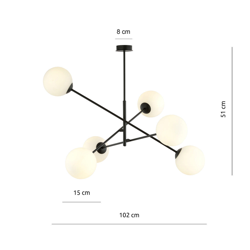 Emibig Linear 6 Black/White Pendant