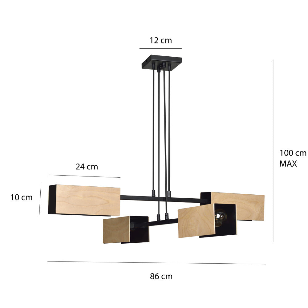 Emibig Zaper 4 Black Pendant