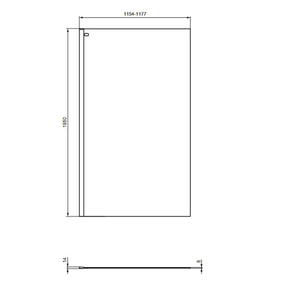Стенен панел 120 см матово черно Ideal Standard Connect 2