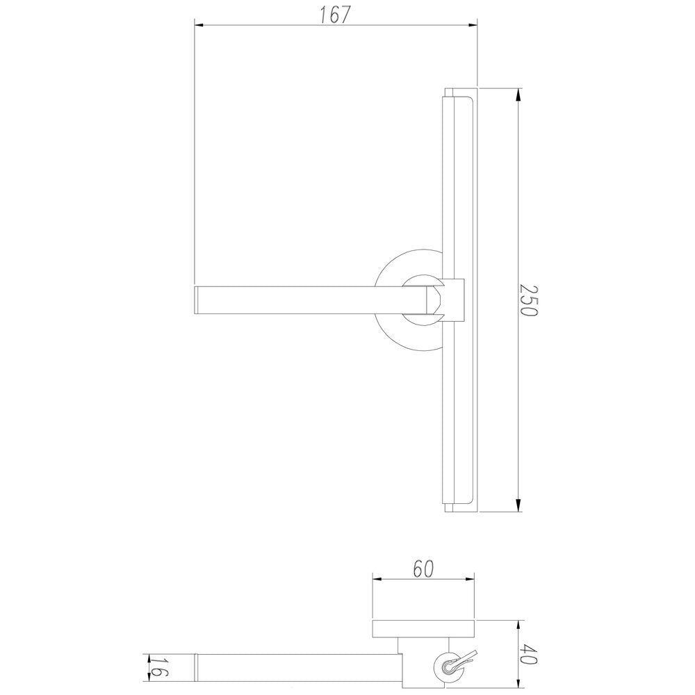Omnires Uni Shower Squeegee with Wall Mount